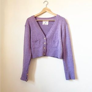 Lavender cropped cardigan